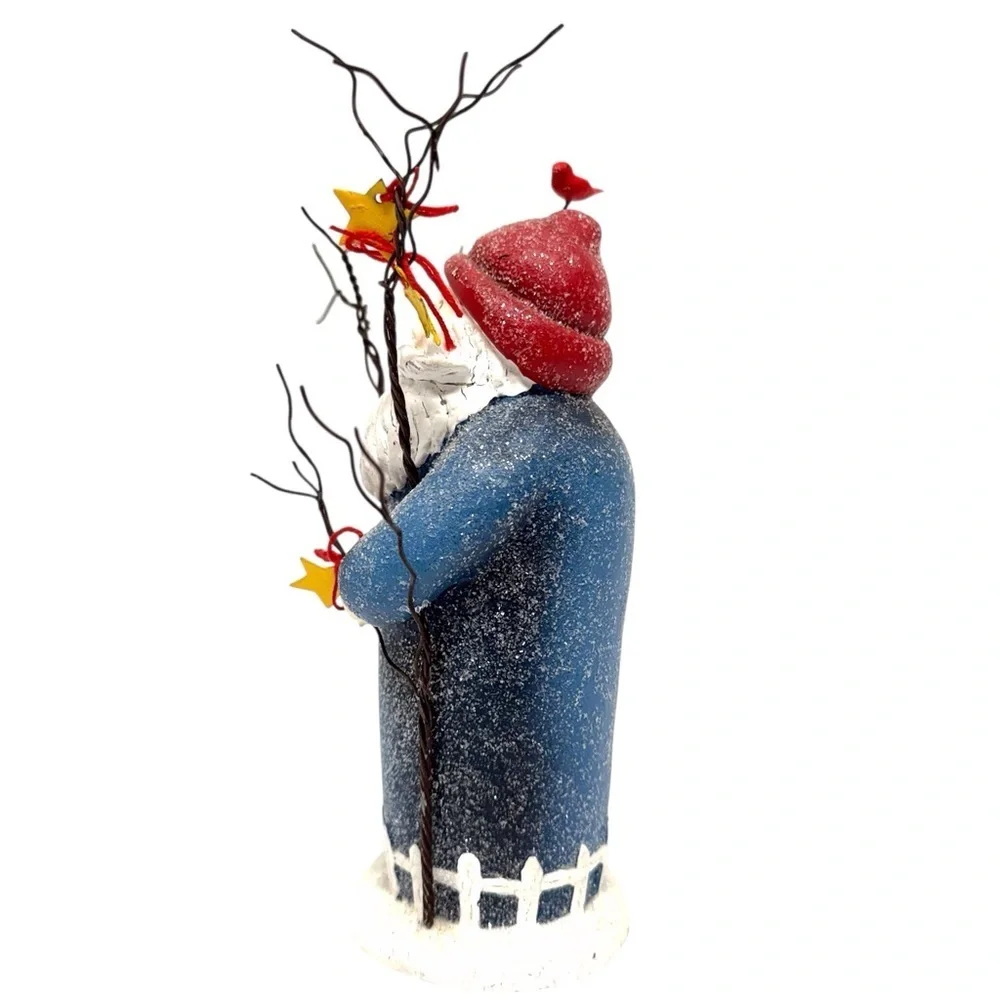 Department 56 Belsnickle Santa Figurine Vintage Glittery Blue/Red/White GUC